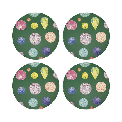 Jewel Green 16&quot; Round Pebble Placemats, Set of 4 - nicolettemayer.com
