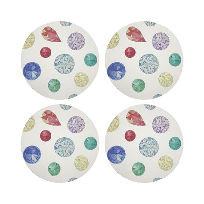 Jewel White 16&quot; Round Pebble Placemats, Set of 4 - nicolettemayer.com