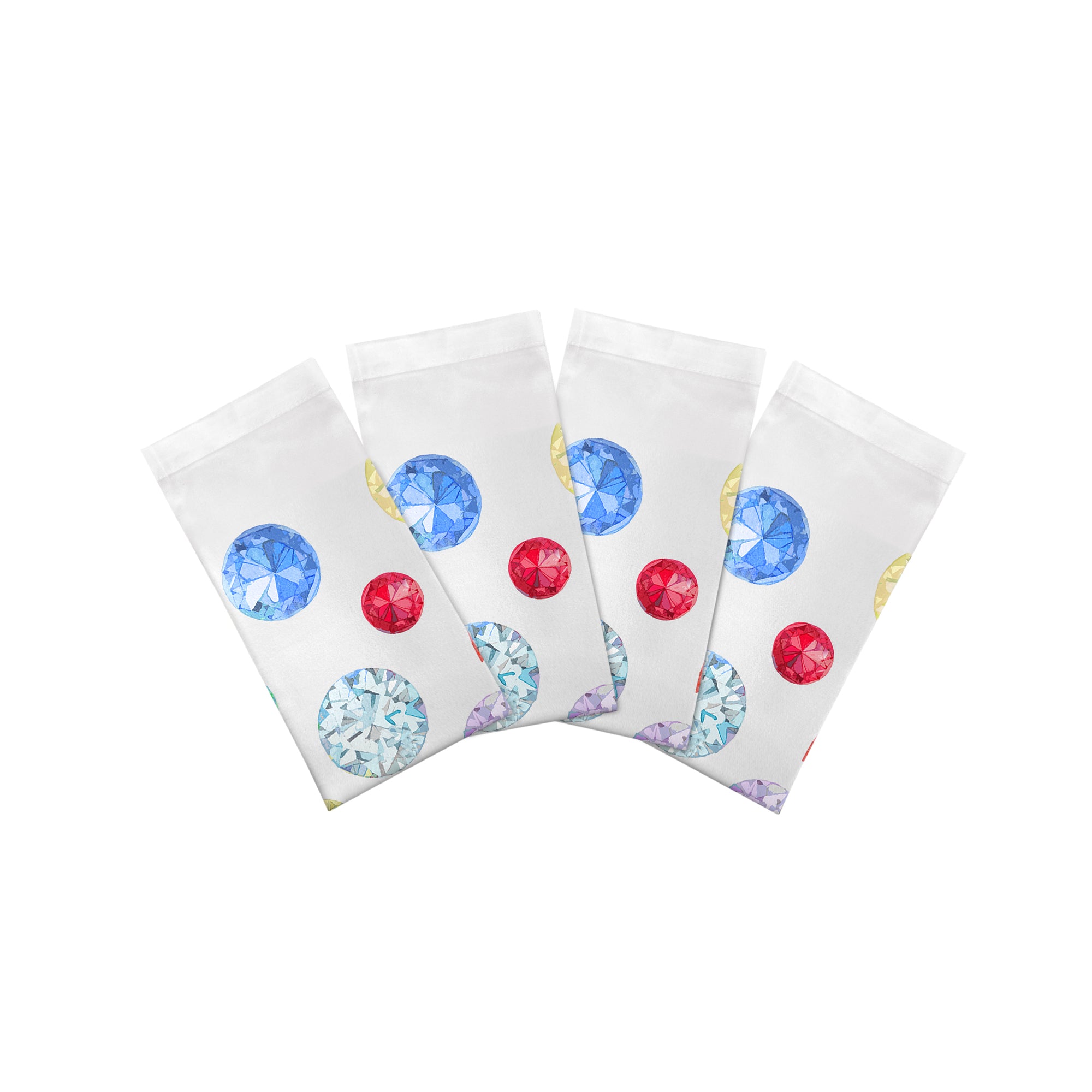 Jewel White Cotton Sateen Dinner Napkins