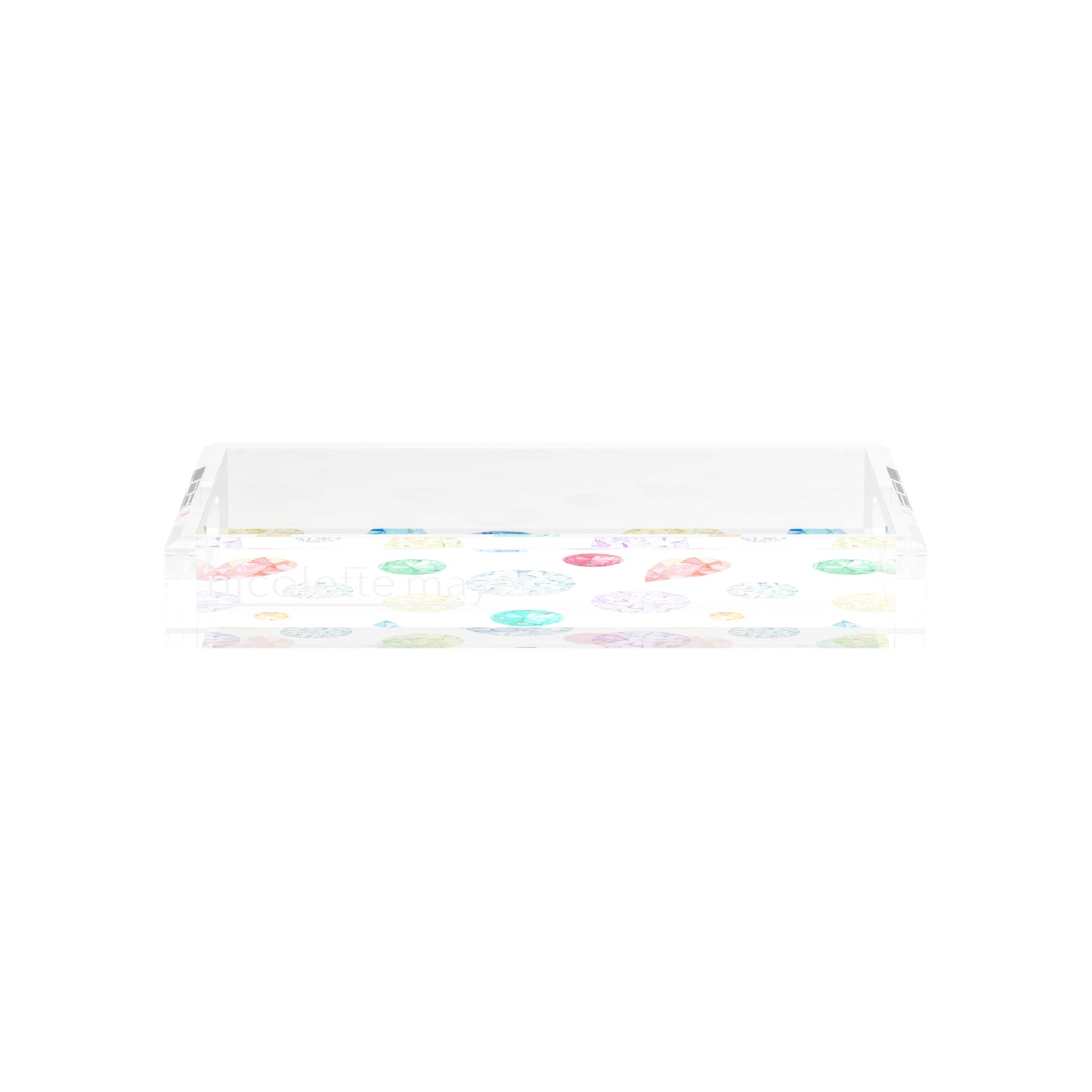 Jewel White 12.5X7.75 Acrylic Tray - nicolettemayer.com
