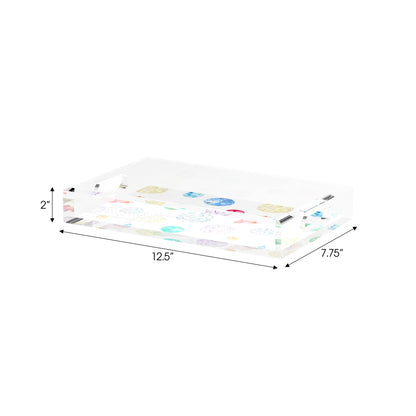 Jewel White 12.5X7.75 Acrylic Tray - nicolettemayer.com
