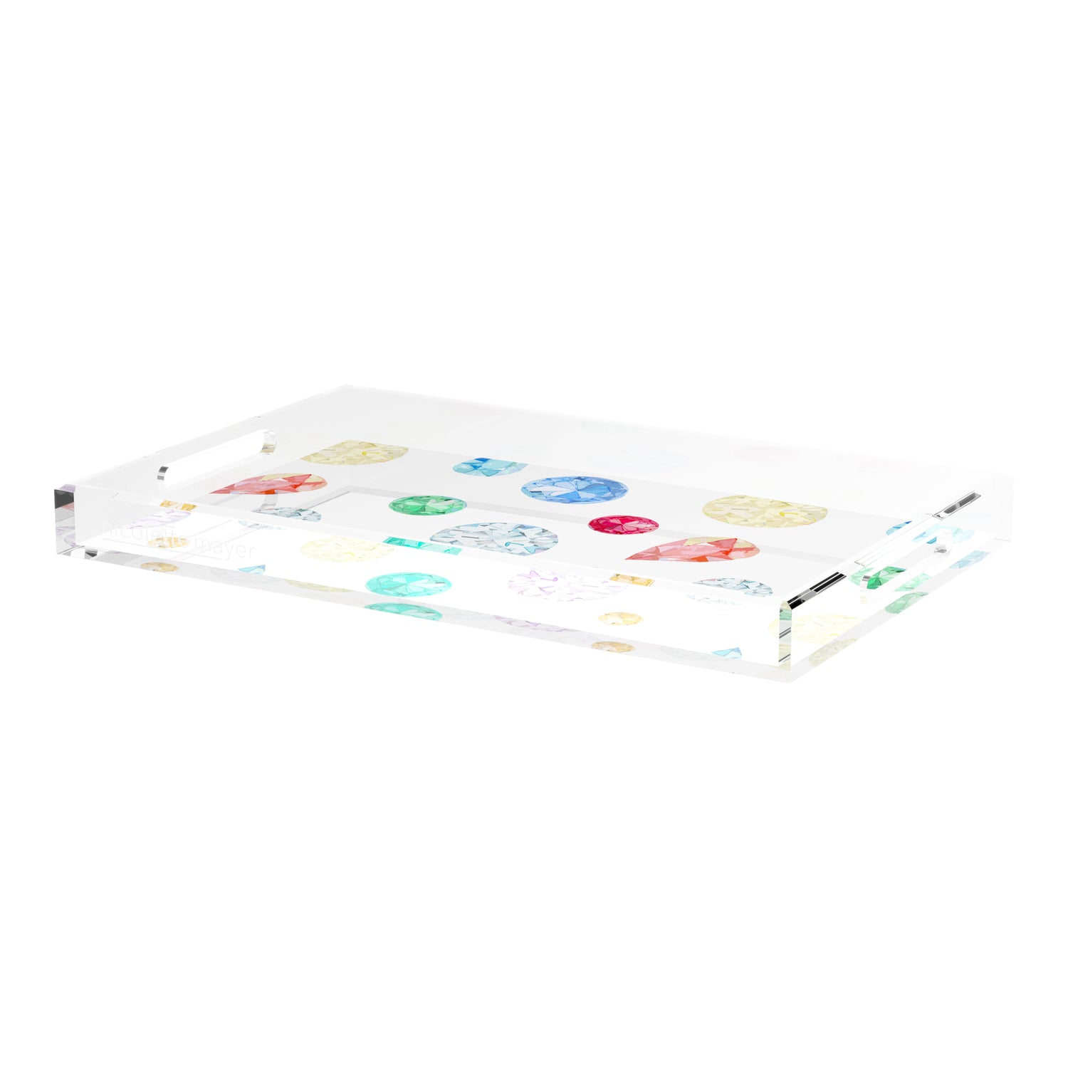 Jewel White 22.5X14.5 Acrylic Tray - nicolettemayer.com
