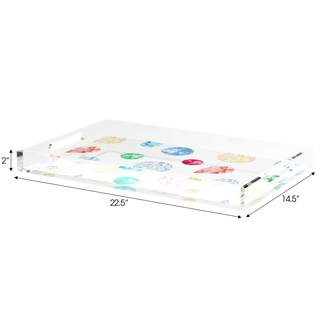 Jewel White 22.5X14.5 Acrylic Tray - nicolettemayer.com
