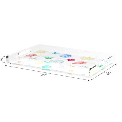 Jewel White 22.5X14.5 Acrylic Tray - nicolettemayer.com
