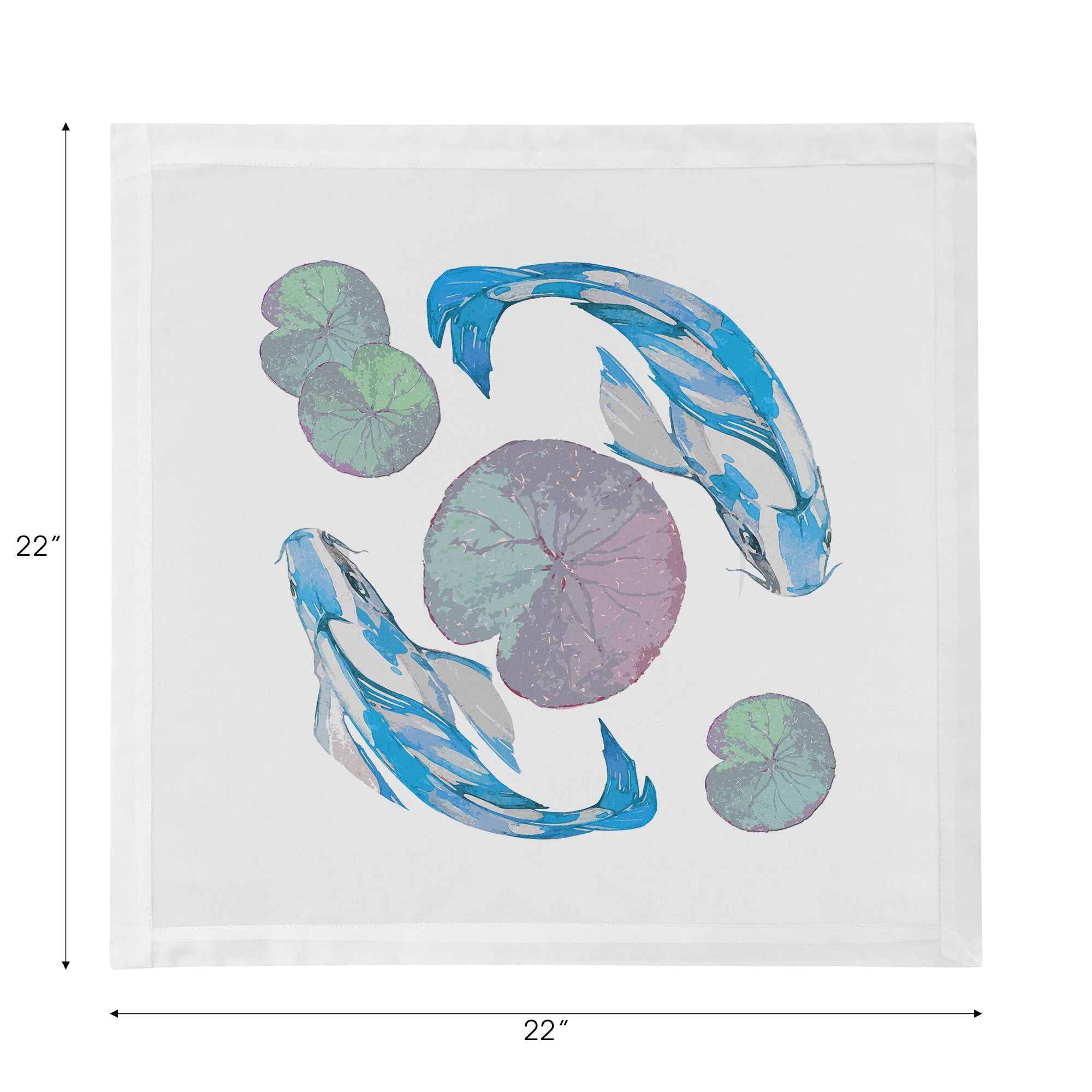 Koi Blue Cotton Sateen Dinner Napkins