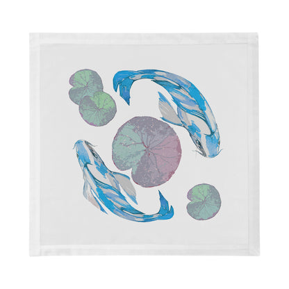 Koi Blue Cotton Sateen Dinner Napkins