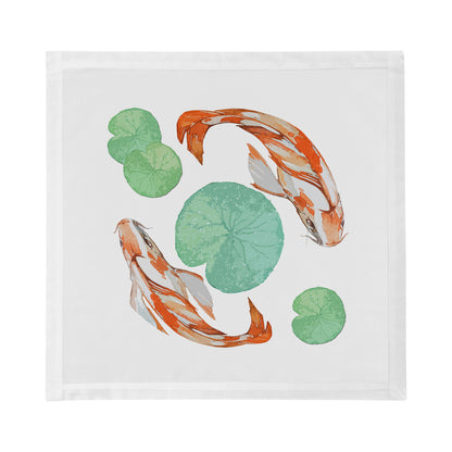 Koi Coral Cotton Sateen Dinner Napkins