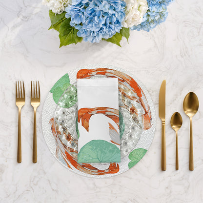 Koi Coral Cotton Sateen Dinner Napkins