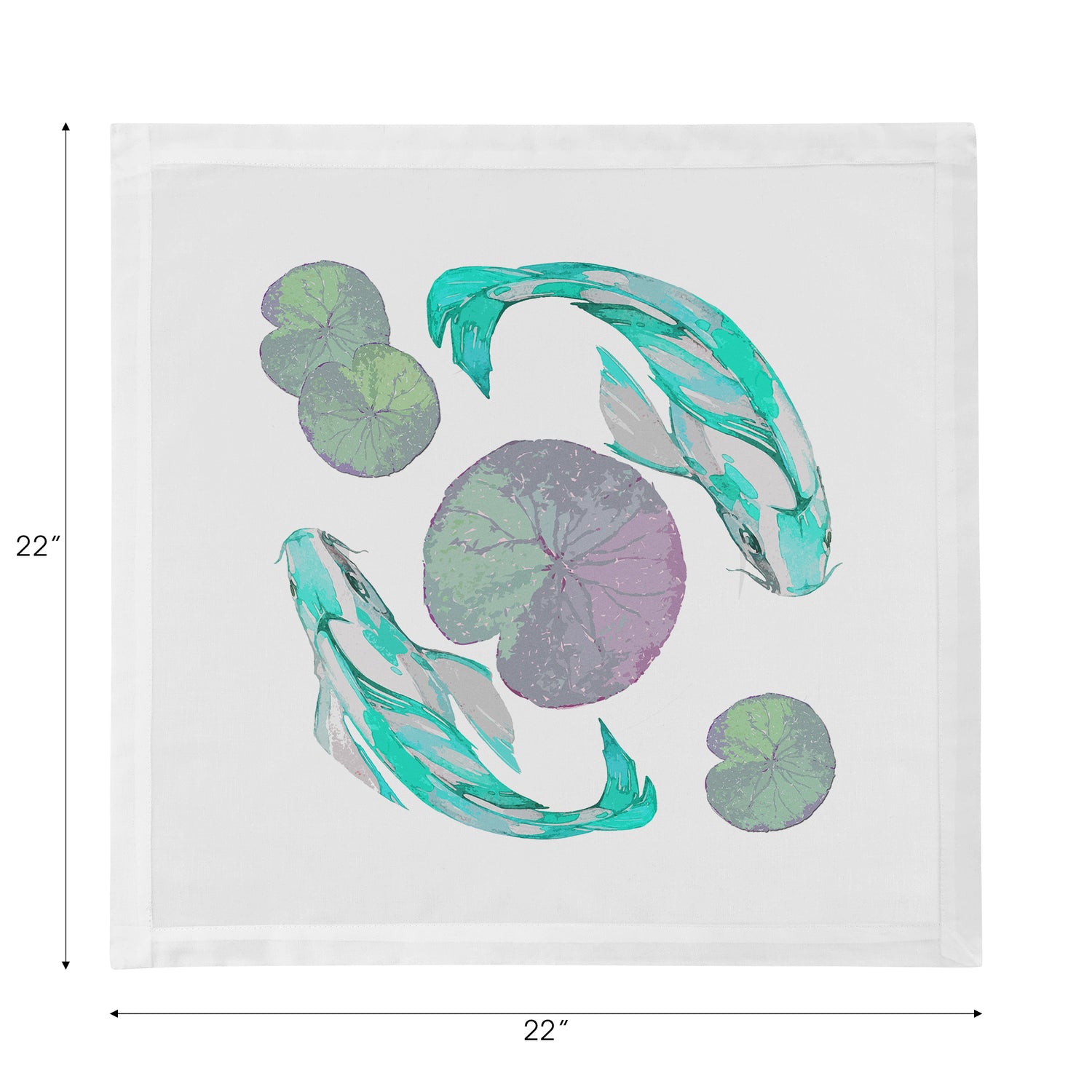 Koi Turquoise Cotton Sateen Dinner Napkins - nicolettemayer.com