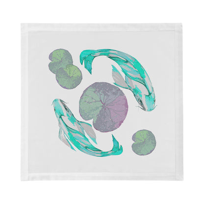 Koi Turquoise Cotton Sateen Dinner Napkins - nicolettemayer.com