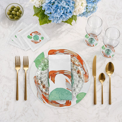 Koi Coral 4" Dinner Napkins- nicolettemayer.com
