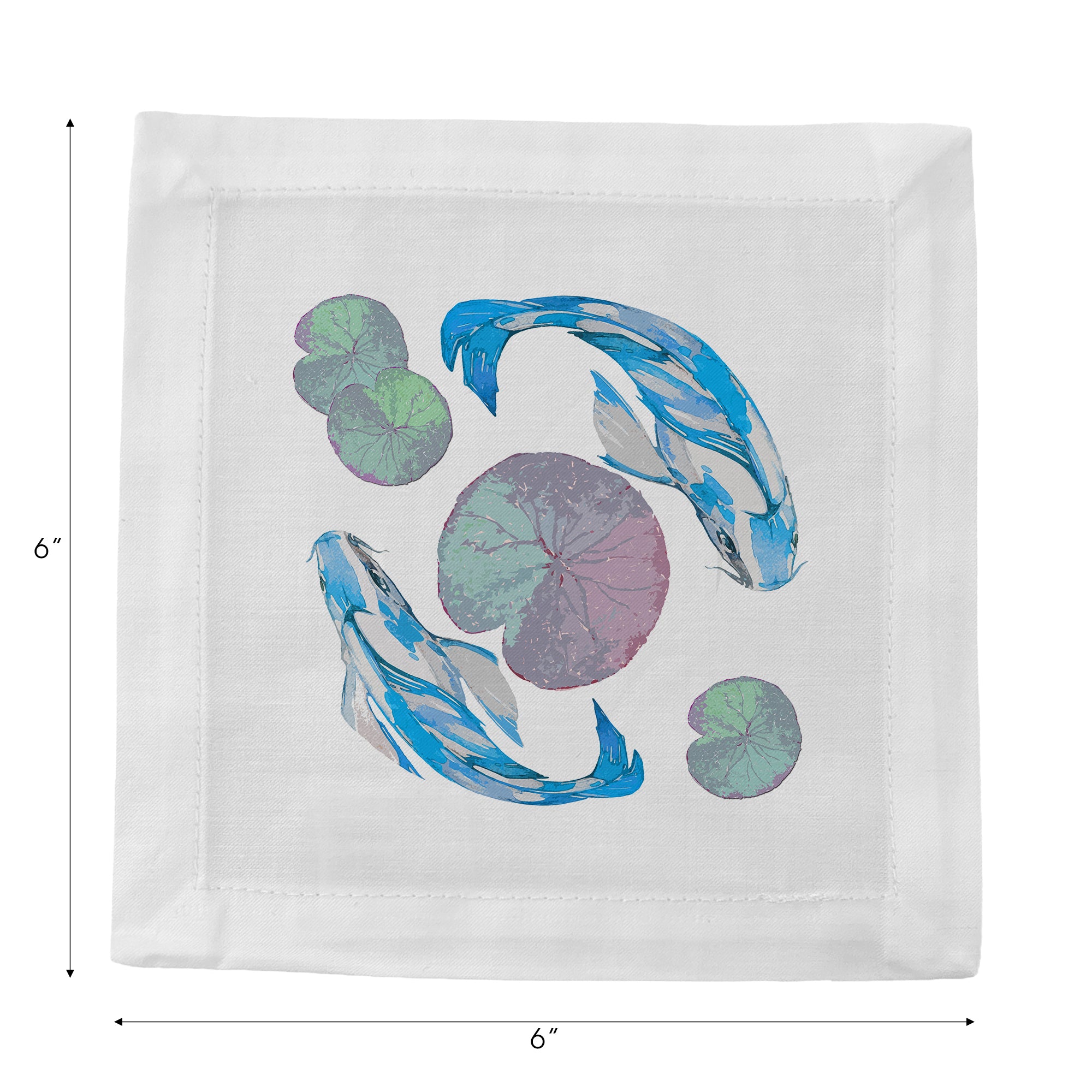 Koi Blue 6" Cocktail Napkins- nicolettemayer.com
