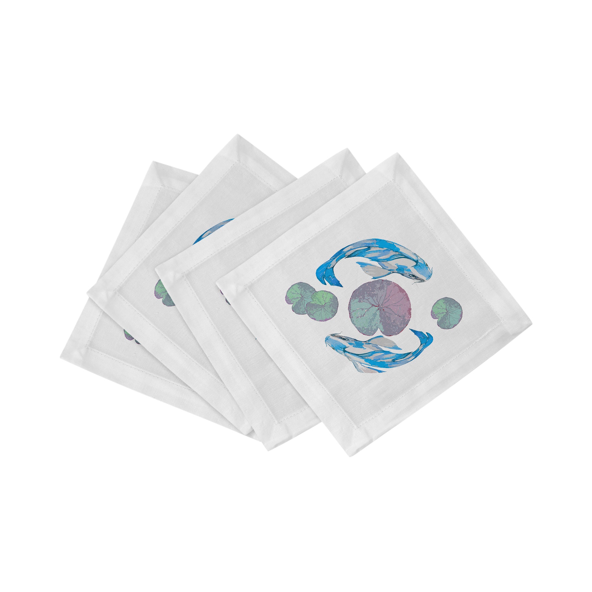Koi Blue 6" Cocktail Napkins- nicolettemayer.com
