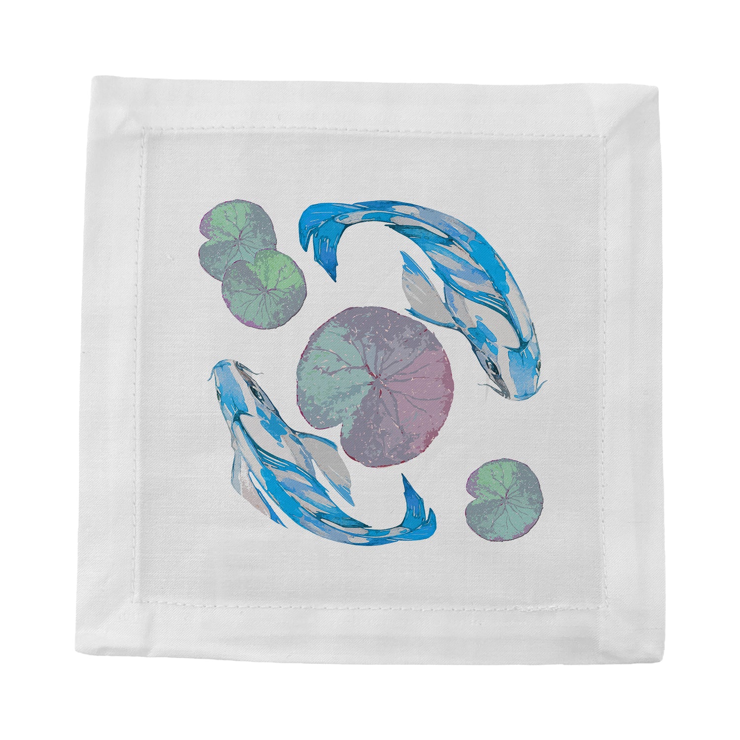Koi Blue 6" Cocktail Napkins- nicolettemayer.com
