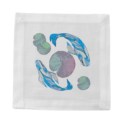 Koi Blue 6" Cocktail Napkins- nicolettemayer.com
