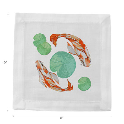 Koi Coral 6" Cocktail Napkins- nicolettemayer.com

