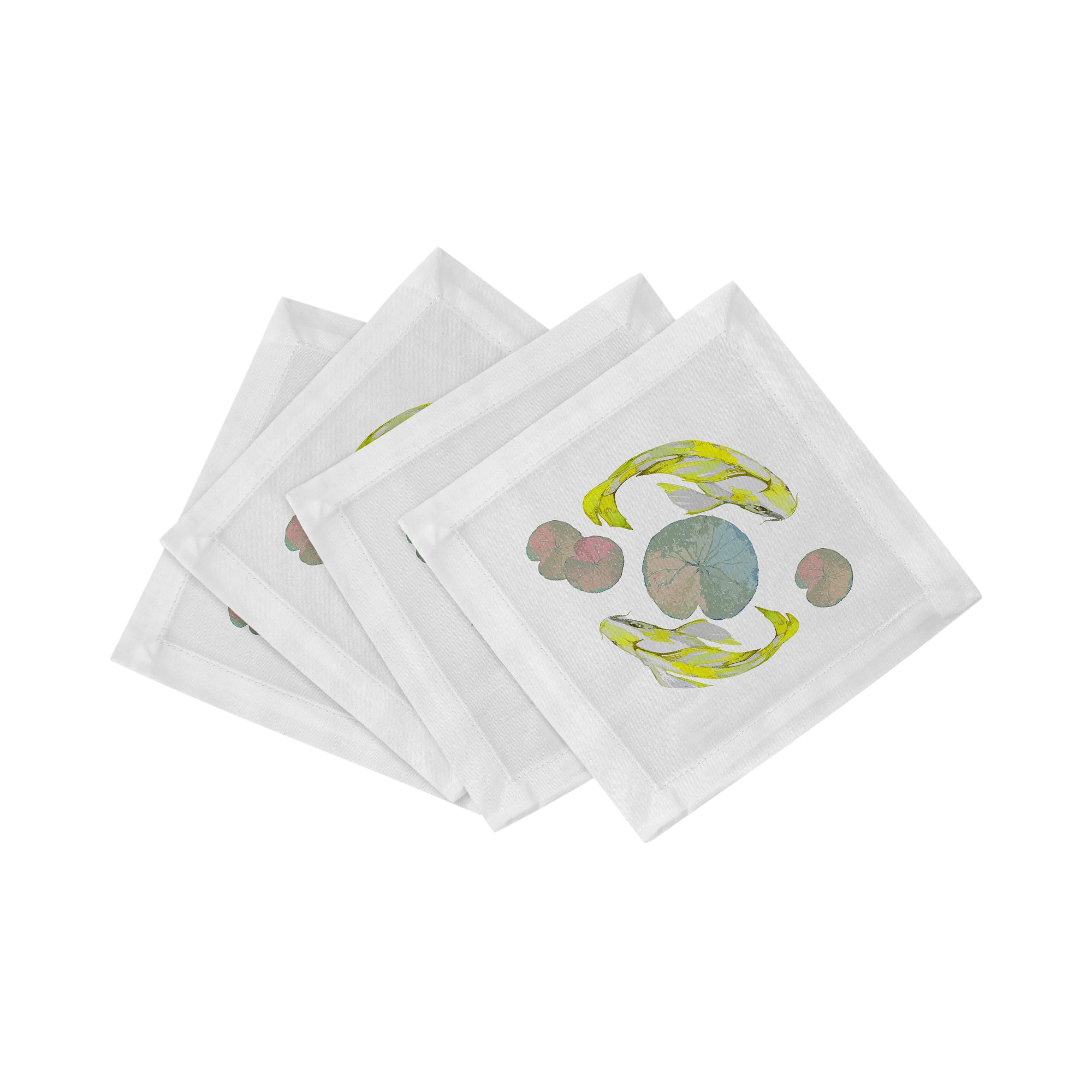 Koi Jaune 6" Cocktail Napkins- nicolettemayer.com

