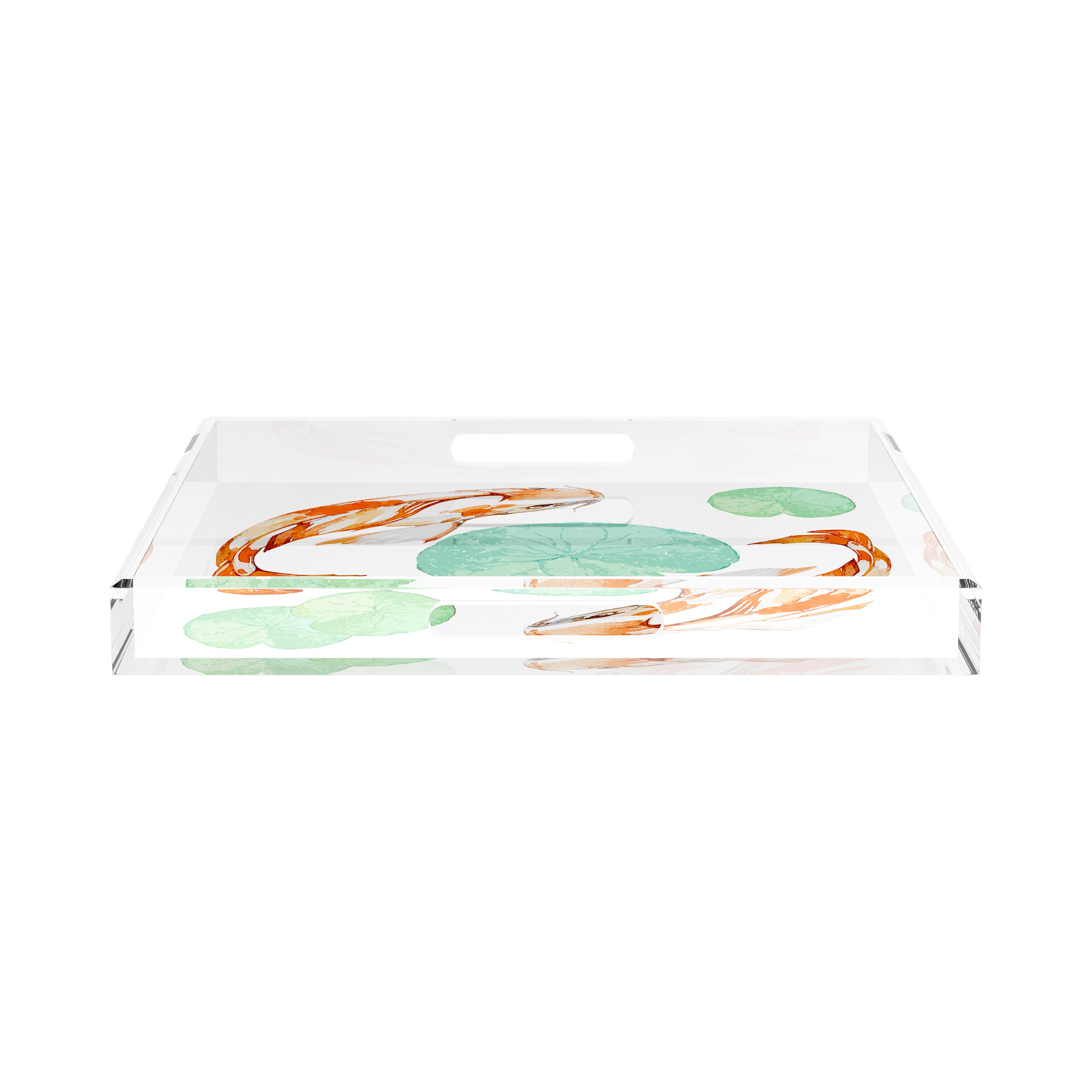 Koi Coral 18X18 Acrylic Tray - nicolettemayer.com
