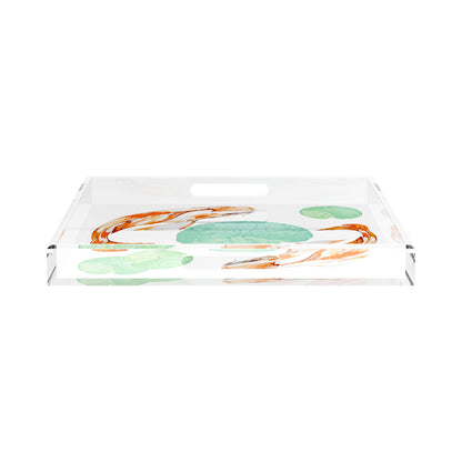 Koi Coral 18X18 Acrylic Tray - nicolettemayer.com
