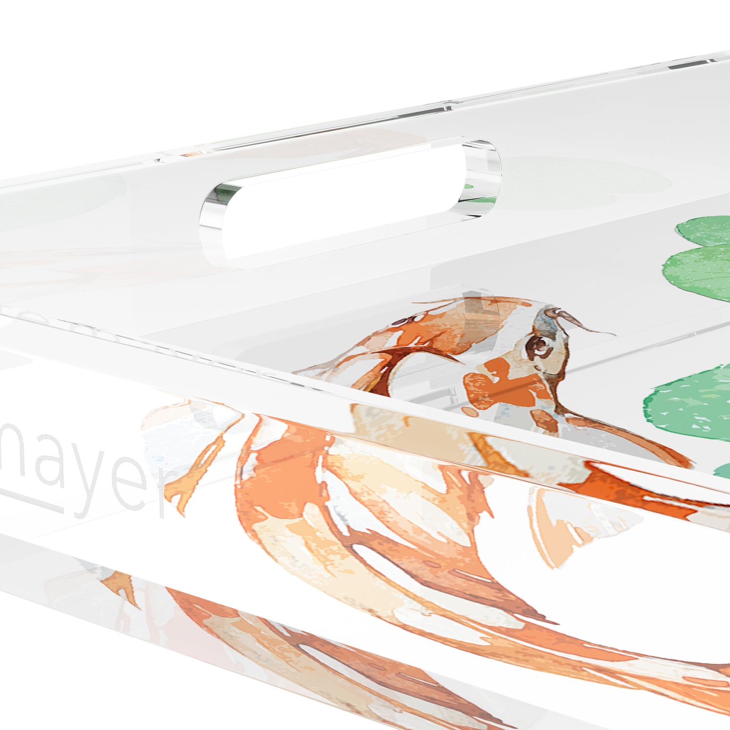 Koi Coral 18X18 Acrylic Tray - nicolettemayer.com
