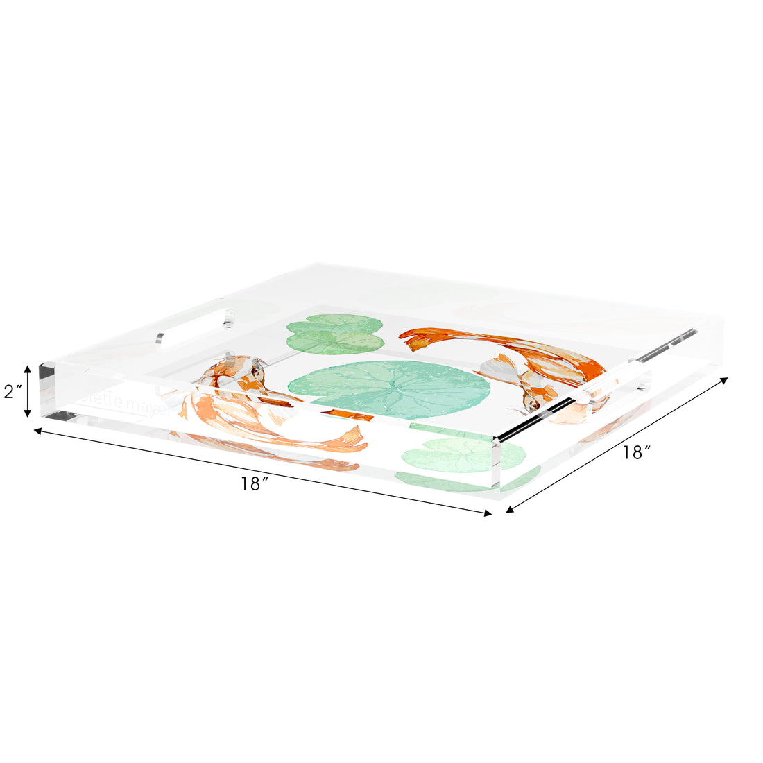 Koi Coral 18X18 Acrylic Tray - nicolettemayer.com
