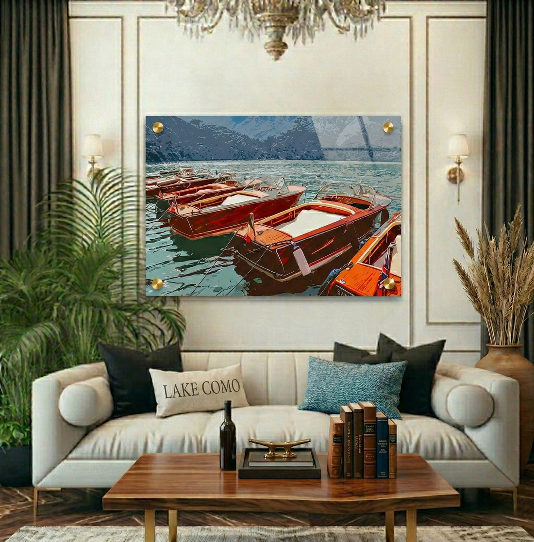 Como Boating – 24x36" Modern Acrylic Wall Art - nicolettemayer.com