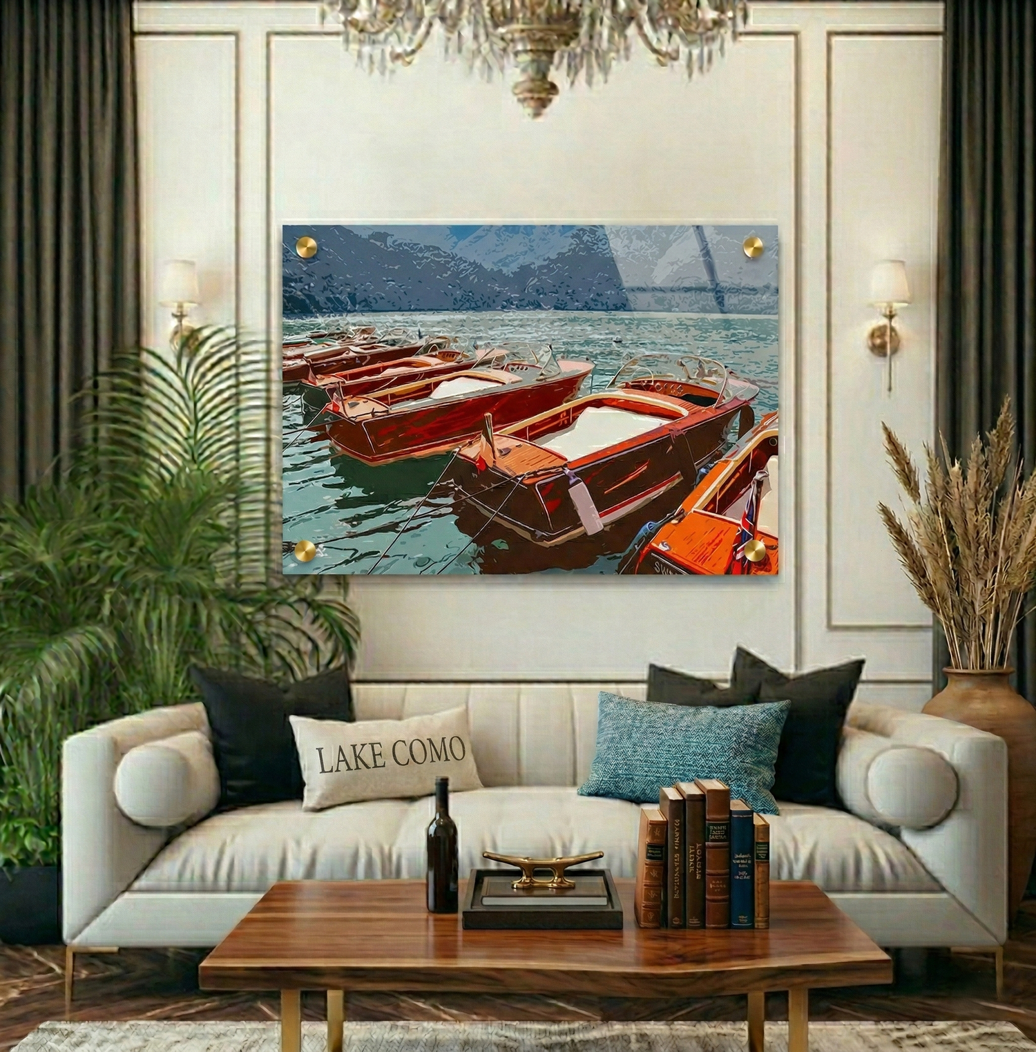 Como Boating – 24x36" Modern Acrylic Wall Art - nicolettemayer.com