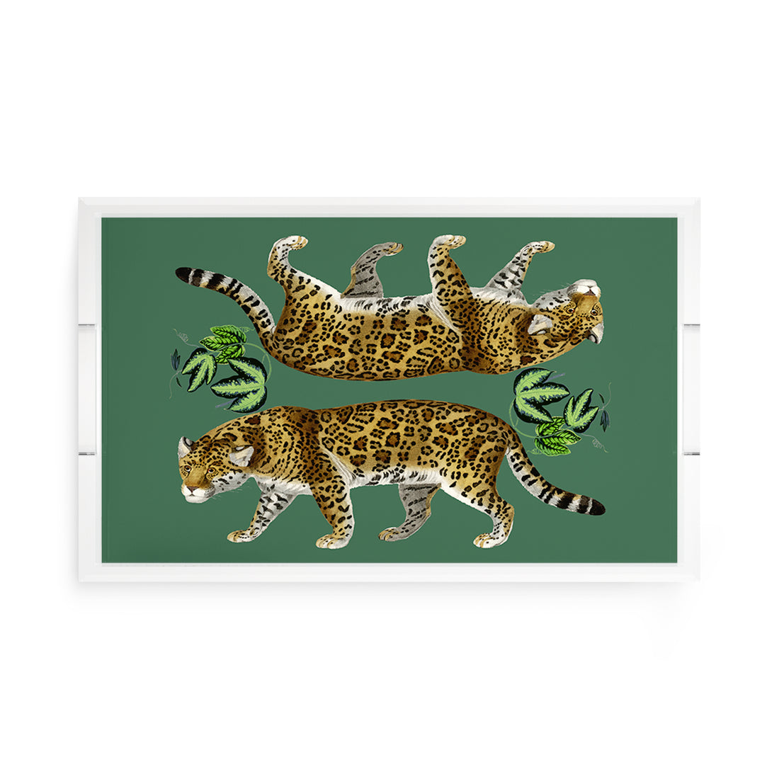 Leopard Seeing Double Acrylic Rectangle Decorative Tray, by Nicolette Mayer 