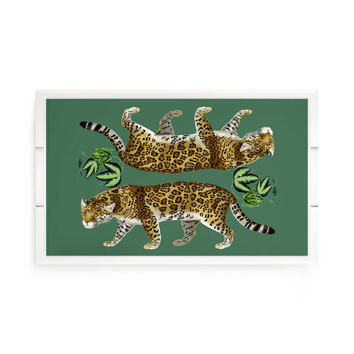 Leopard Seeing Double Acrylic Rectangle Decorative Tray, by Nicolette Mayer 