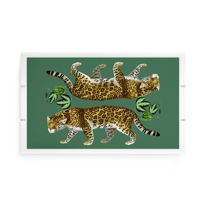 Leopard Seeing Double Acrylic Rectangle Decorative Tray, by Nicolette Mayer 