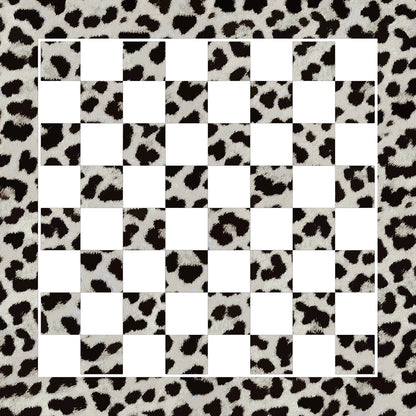 Leopard Skin Black White Acrylic Chess - nicolettemayer.com
