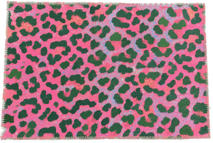 Leopard Skin Fushia Microfiber Rectangle Washable Rug - nicolettemayer.com