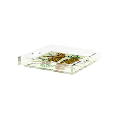 Leopard Seeing Double Avocado 12X12 Acrylic Tray - nicolettemayer.com
