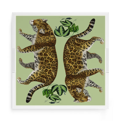 Leopard Seeing Double Avocado 15X15 Acrylic Tray - nicolettemayer.com
