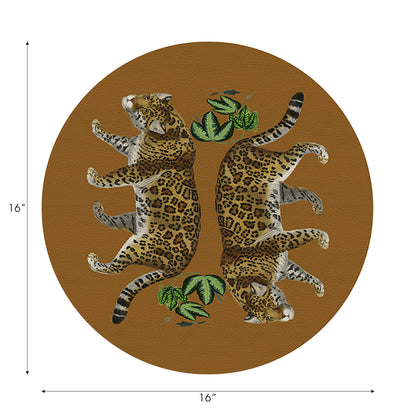 Lot de 4 sets de table ronds en galets de 40,6 cm, motif léopard Seeing Double Safri