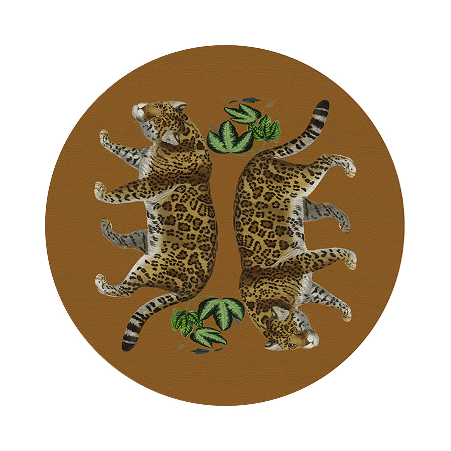 Leopard Seeing Double Safri 16&quot; Round Pebble Placemats, Set of 4 - nicolettemayer.com
