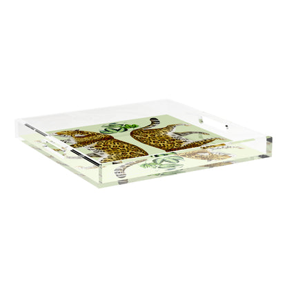 Leopard Seeing Double Avocado 18X18 Acrylic Tray - nicolettemayer.com
