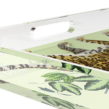 Leopard Seeing Double Avocado 18X18 Acrylic Tray - nicolettemayer.com
