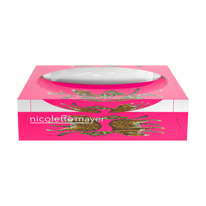 Leopard Seeing Double Hot Pink Acrylic Candy Catchall Dish - nicolettemayer.com