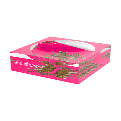 Leopard Seeing Double Hot Pink Acrylic Candy Catchall Dish - nicolettemayer.com