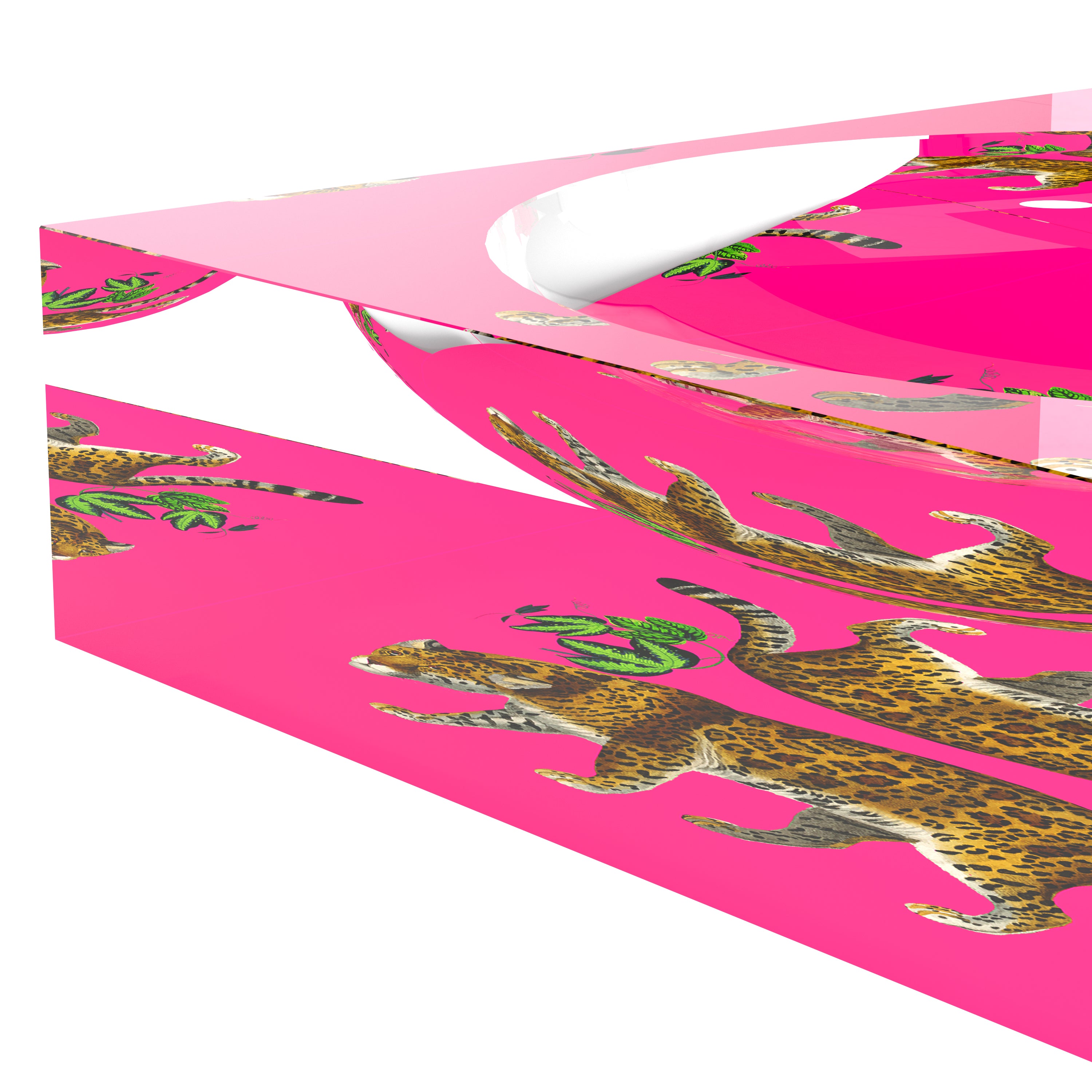 Leopard Seeing Double Hot Pink Acrylic Candy Catchall Dish - nicolettemayer.com