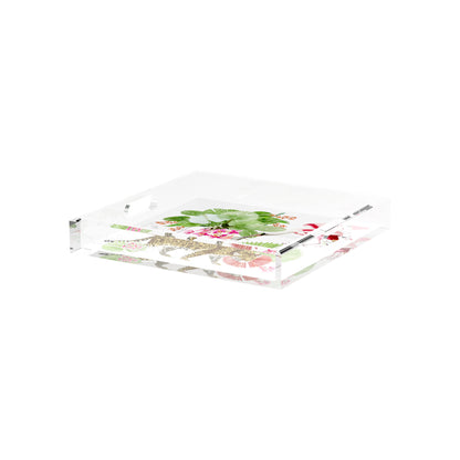 Leopard Walk Colorful 12X12 Acrylic Tray - nicolettemayer.com
