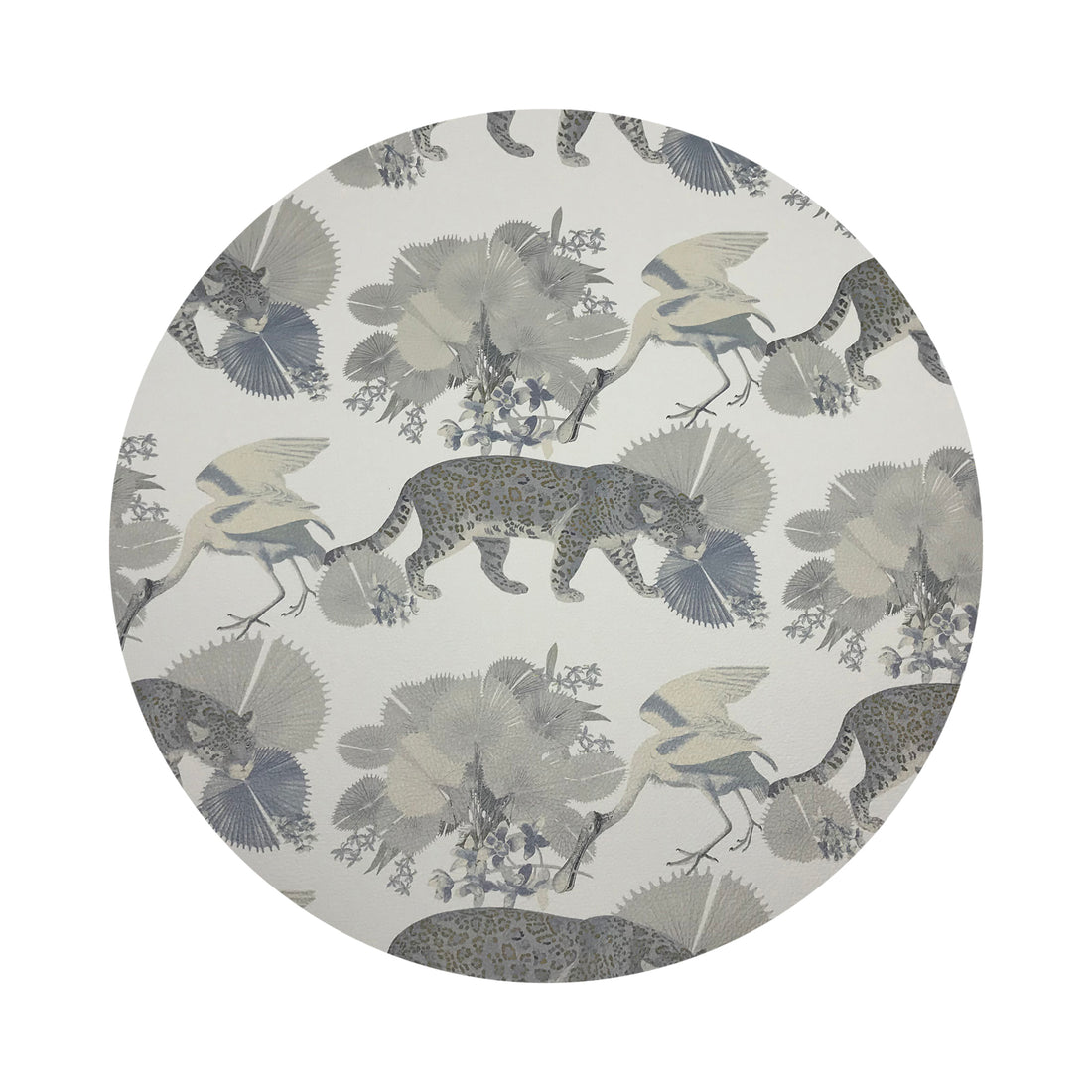 Leopard Walk Cameo 16&quot; Round Pebble Placemats, Set Of 4 - nicolettemayer.com