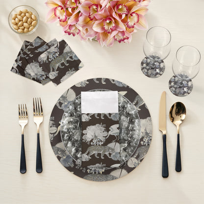 Leopard Walk Chocolatte 16" Round Pebble Placemats, Set of 4 - nicolettemayer.com
