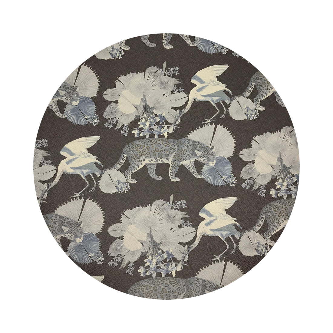 Leopard Walk Chocolatte 16&quot; Round Pebble Placemats, Set Of 4 - nicolettemayer.com