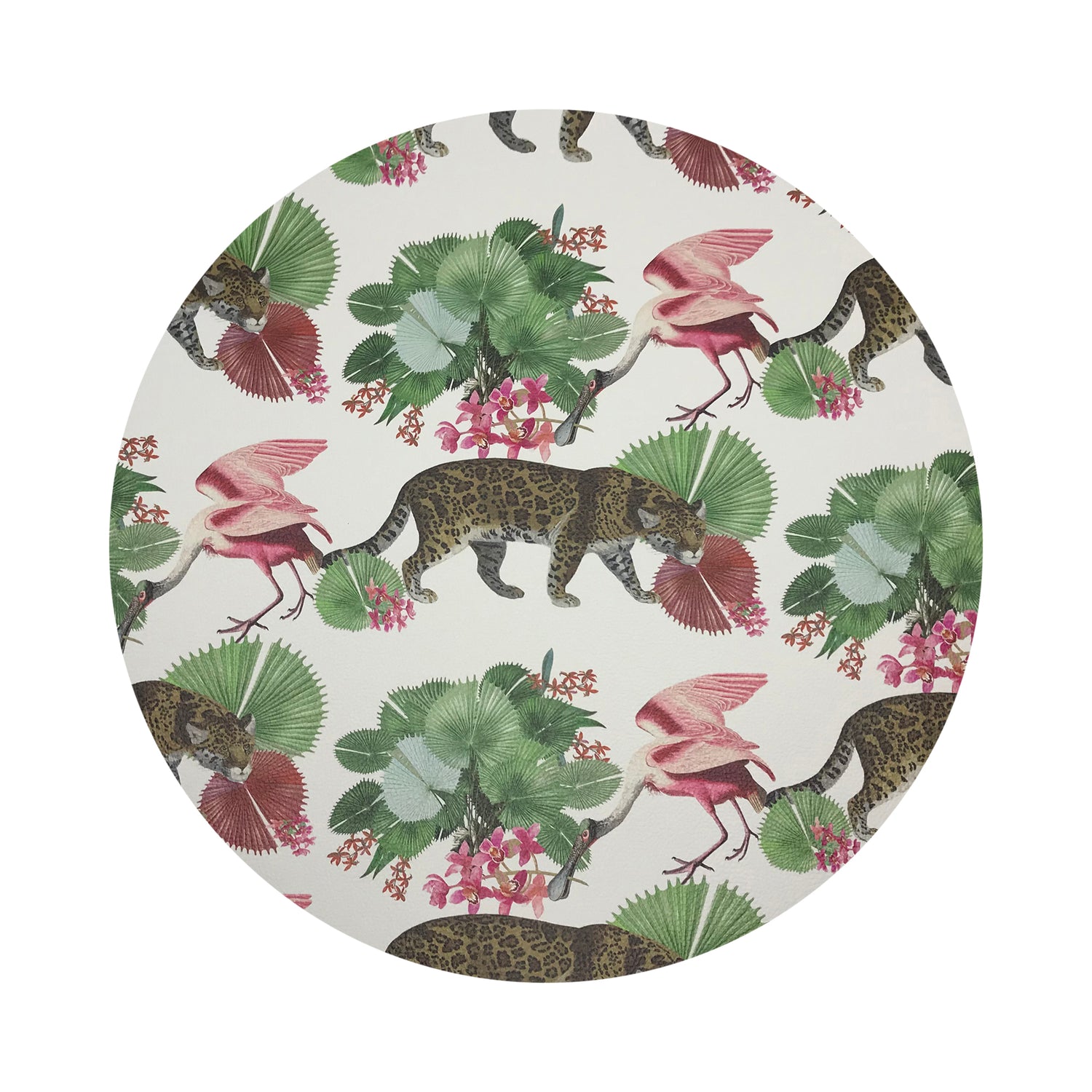 Leopard Walk Colorful 16&quot; Round Pebble Placemats, Set of 4 - nicolettemayer.com
