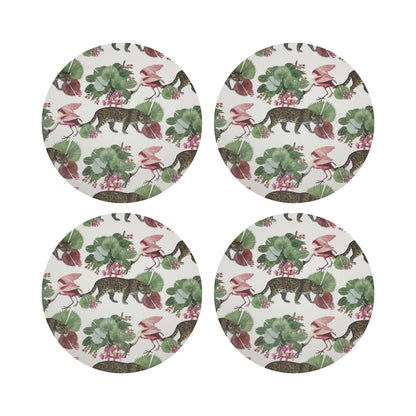 Leopard Walk Colorful 16&quot; Round Pebble Placemats, Set of 4 - nicolettemayer.com
