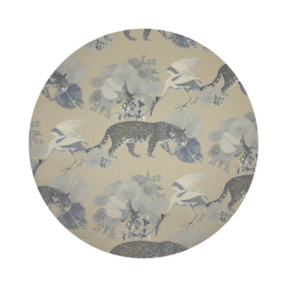 Leopard Walk Cream 16&quot; Round Pebble Placemats, Set of 4 - nicolettemayer.com

