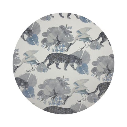 Leopard Walk Powder 16&quot; Round Pebble Placemats, Set of 4 - nicolettemayer.com
