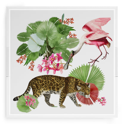 Leopard Walk Colorful 18X18 Acrylic Tray - nicolettemayer.com
